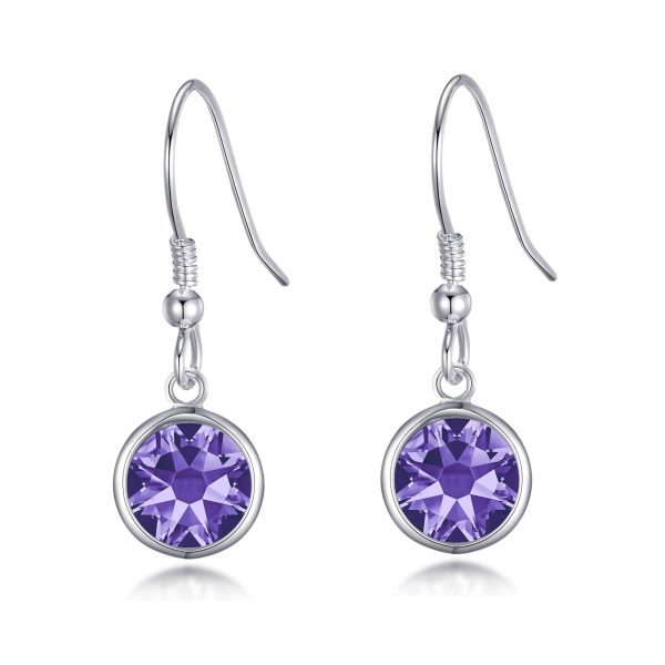 Light Purple Crystal Drop Earrings Created with Zircondia® Crystals