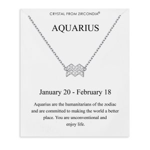 Aquarius Zodiac Star Sign Necklace Created with Zircondia® Crystals