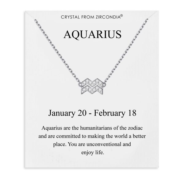 Aquarius Zodiac Star Sign Necklace Created with Zircondia® Crystals