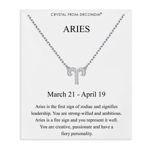 Aries Zodiac Star Sign Necklace Created with Zircondia® Crystals