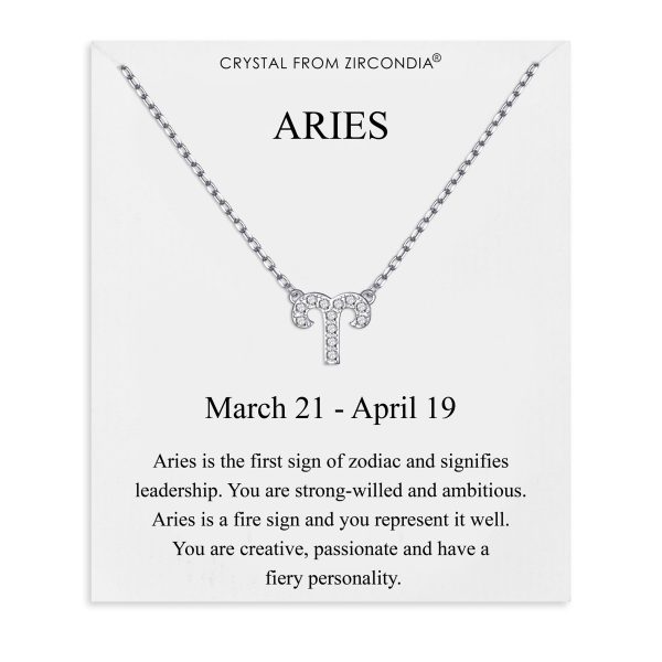 Aries Zodiac Star Sign Necklace Created with Zircondia® Crystals