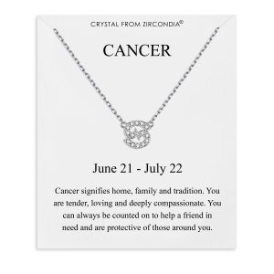 Cancer Zodiac Star Sign Necklace Created with Zircondia® Crystals