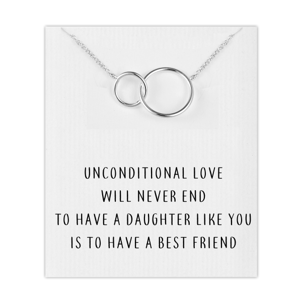 Silver Plated Link Daughter Necklace with Quote Card