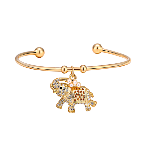 Elephant Cuff Bangle Created with Zircondia® Crystals