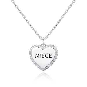 Silver Plated Filigree Heart Niece Necklace