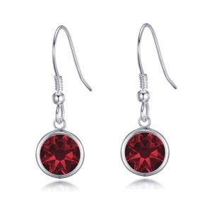 Dark Red Crystal Drop Earrings Created with Zircondia® Crystals