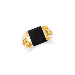 Men's Square Cut Onyx Ring in 9ct Gold