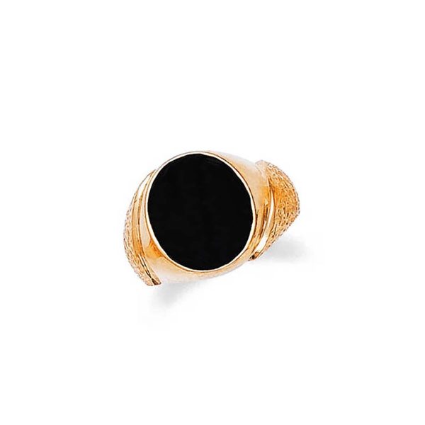 Men's Onyx Oval Cut Ring in 9ct Gold