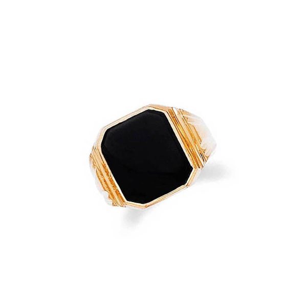 Men's Square Cut Onyx Ring in 9ct Gold