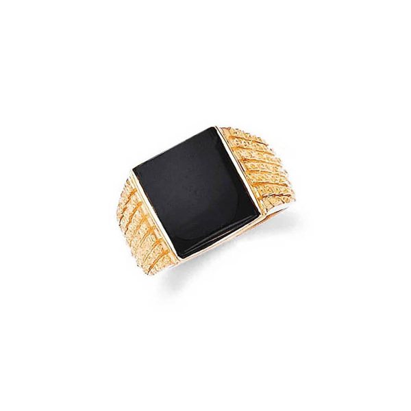 Men's Square Cut Onyx Ring in 9ct Gold