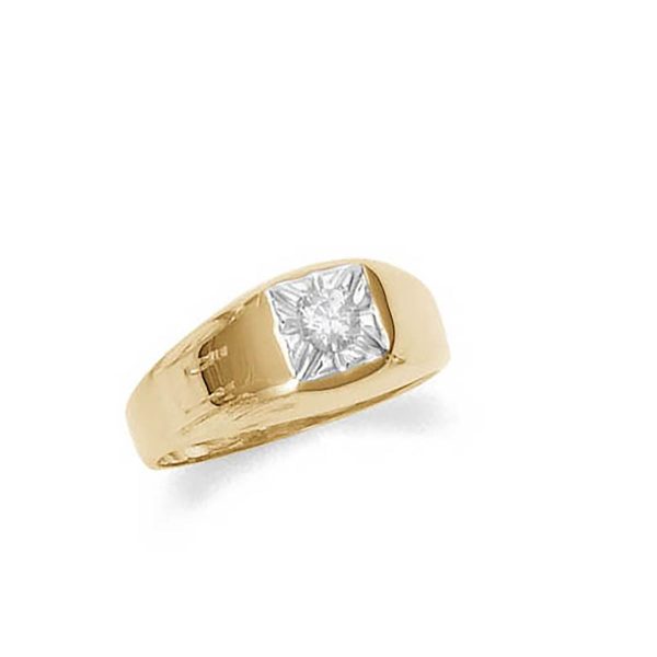 Men's CZ Pinky Ring in 9ct Gold