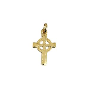 Celtic Cross Irish Pendant Necklace in 9ct Gold