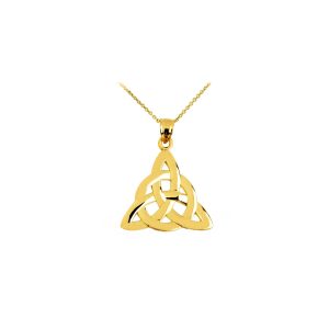 Triquetra Trinity Knot Pendant Necklace in 9ct Gold