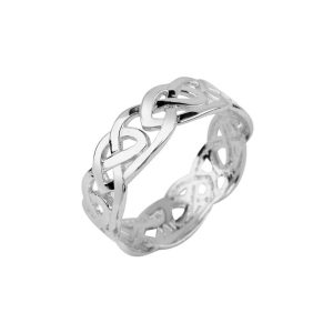 Celtic Trinity Knot Ring in 9ct White Gold