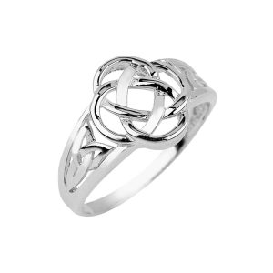 Celtic Trinity Ring in 9ct White Gold