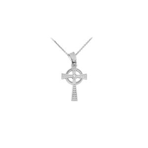 Celtic Cross Pendant Necklace in Sterling Silver