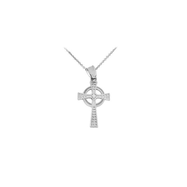 Celtic Cross Pendant Necklace in Sterling Silver