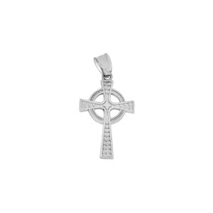 Celtic Cross Pendant Necklace in 9ct White Gold