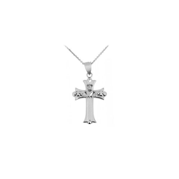 Celtic Cross Pendant Necklace in Sterling Silver