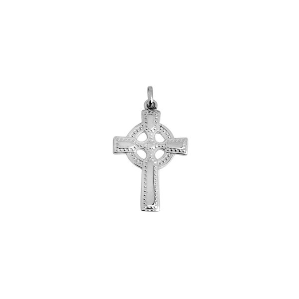 Celtic Cross Pendant Necklace in 9ct White Gold