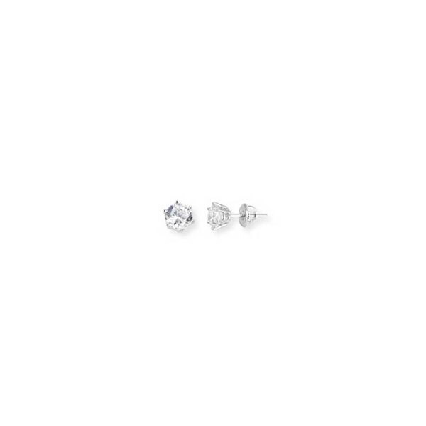 CZ Stud Earrings in 9ct White Gold