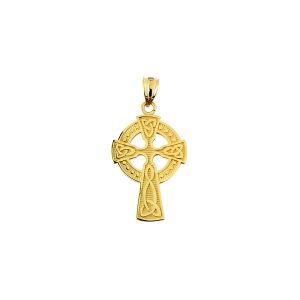 Men's Sleek Celtic Cross Pendant Necklace in 9ct Gold