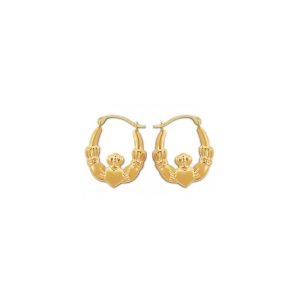 Understated Claddagh Hoop Earrings in 9ct Gold