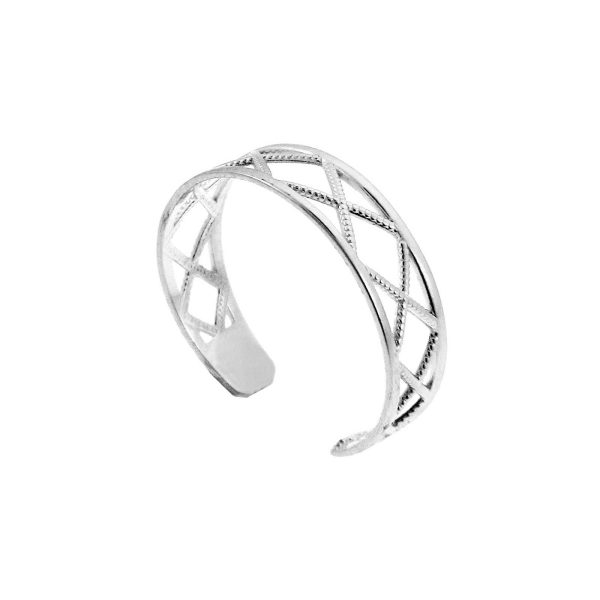 X Toe Ring in Sterling Silver