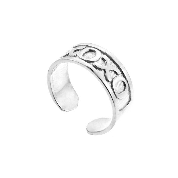 XOXO Toe Ring in 9ct White Gold