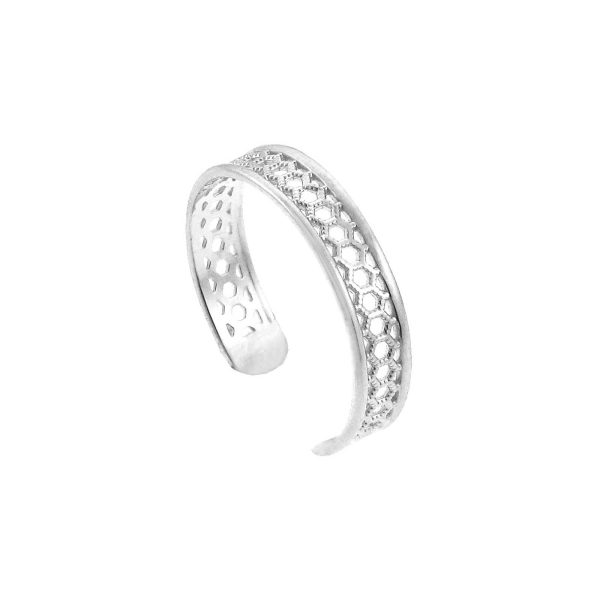 Chainmail Toe Ring in 9ct White Gold