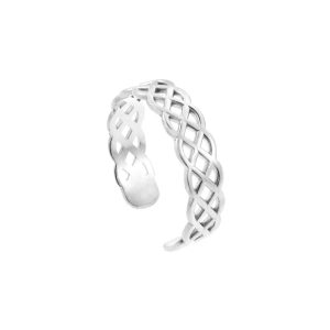 Trinity Knot Toe Ring in 9ct White Gold