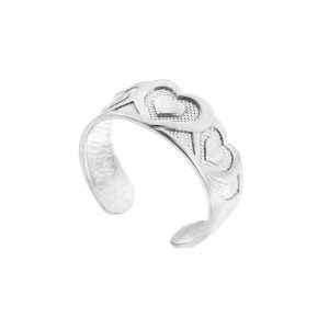 Bold Heart Toe Ring in Sterling Silver