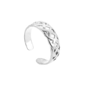 Bold Trinity Knot Toe Ring in 9ct White Gold