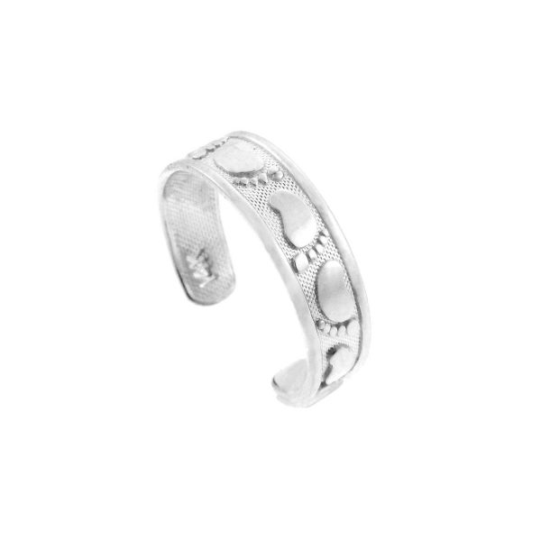 Classy Footprint Toe Ring in Sterling Silver