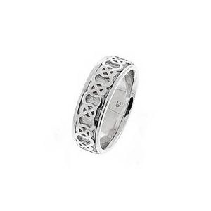 Men's Trinity Knot Ring in 9ct White Gold