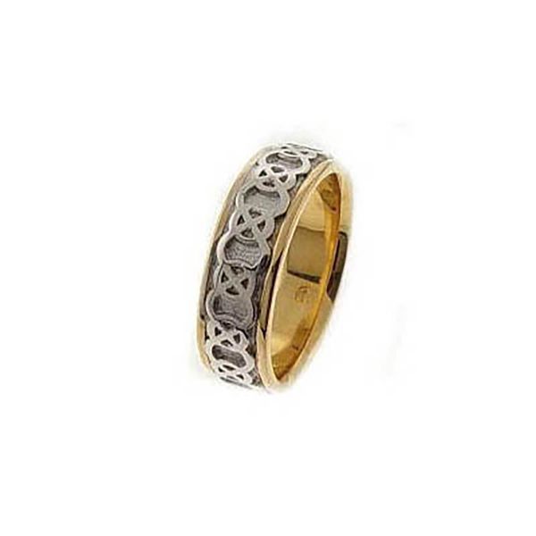 Men's Celtic Ring in 9ct Two-Tone Gold