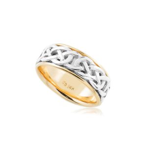 Men's Celtic Knot Ring in 9ct Two-Tone Gold