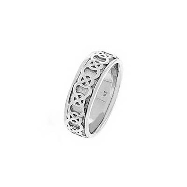 Men's Celtic Ring in 9ct White Gold