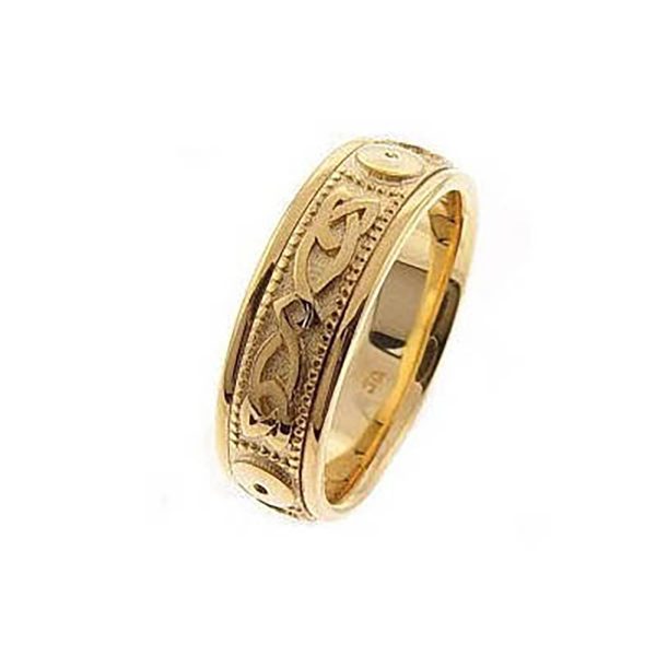 Men's Celtic Knot Comfort Fit Ring in 9ct Gold