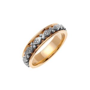 Men's Celtic Comfort Fit Ring in 9ct Two-Tone Gold