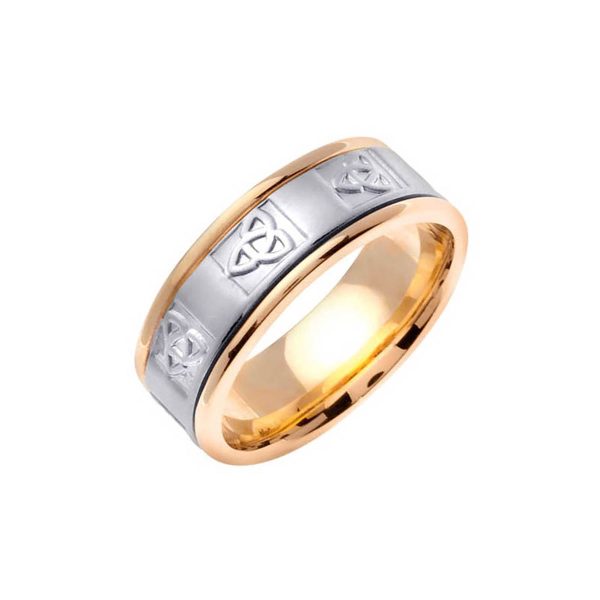 Men's Celtic Knot Ring in 9ct Two-Tone Gold