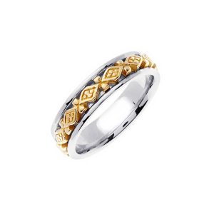 Men's Celtic Ring in 9ct Two-Tone White Gold