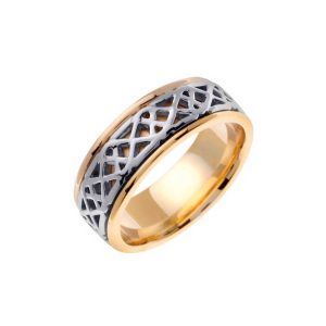 Men's Celtic Comfort Fit Ring in 9ct Two-Tone Gold