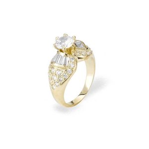 CZ Jacinta Diamento Engagement Ring in 9ct Gold