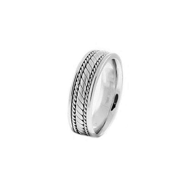 Comfort Fit Hand Braided Wedding Ring in 9ct White Gold