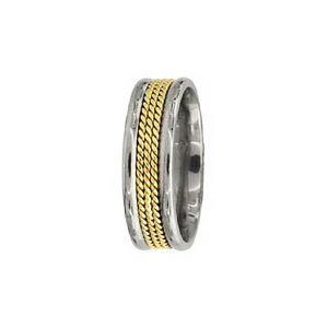 Wedding Ring in 9ct Two-Tone White Gold