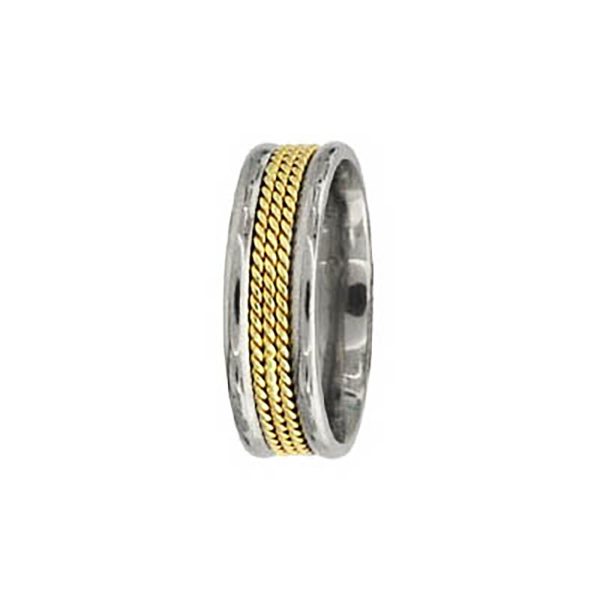 Wedding Ring in 9ct Two-Tone White Gold