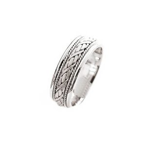 Men's Celtic Braided Ring in 9ct White Gold