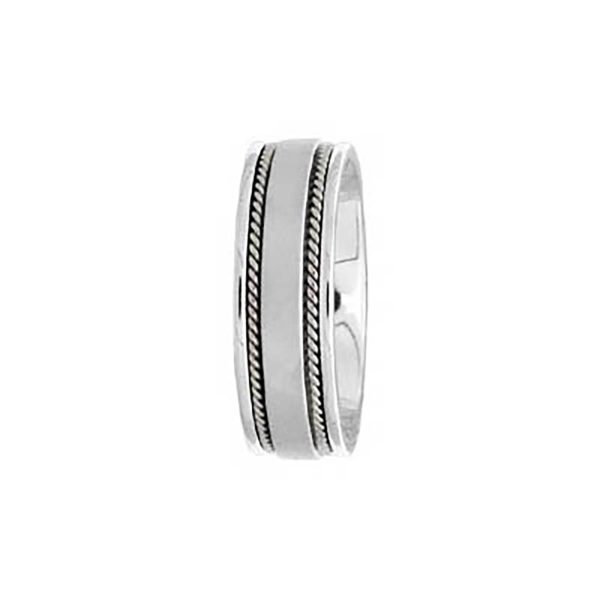 Hand Braided Wedding Ring in 9ct White Gold