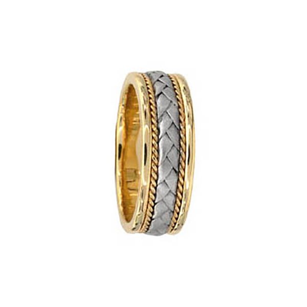 Men's Celtic Hand Braided Ring in 9ct Two-Tone Gold